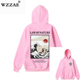 WZZAE Japanese Embroidery Funny Cat Wave Printed Fleece Hoodies 2020 Winter Japan Style Hip Hop Casual Sweatshirts Streetwear