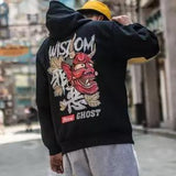 Fashion Men Cool Men Hip Hop Hoodies Japanese Casual Sweatshirts Streetwear Men Women Loose Pullover Harajuku Devil Hoodie Male