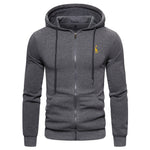 2019 New Autumn Winter Cotton Hoodied Mens Sweatshirts Solid Hoody Fleece Thick Hoodies Men Sportswear Zipper Sweatshirts Men