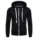 2019 New Autumn Winter Cotton Hoodied Mens Sweatshirts Solid Hoody Fleece Thick Hoodies Men Sportswear Zipper Sweatshirts Men