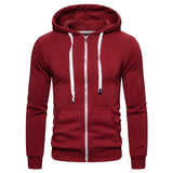 2019 New Autumn Winter Cotton Hoodied Mens Sweatshirts Solid Hoody Fleece Thick Hoodies Men Sportswear Zipper Sweatshirts Men