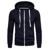 2019 New Autumn Winter Cotton Hoodied Mens Sweatshirts Solid Hoody Fleece Thick Hoodies Men Sportswear Zipper Sweatshirts Men